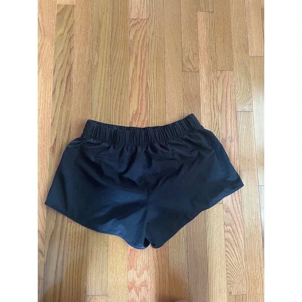 Old Navy Active Womens Black Quick Dry Running Shorts Size M Zipper Pocket Liner